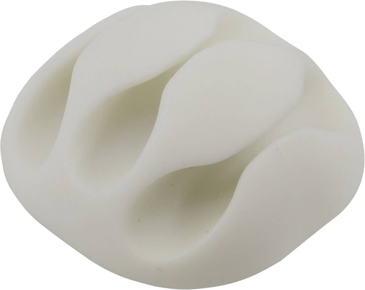 Forme blanche, arrondie et ondulée, possiblement une sculpture ou un objet de design.