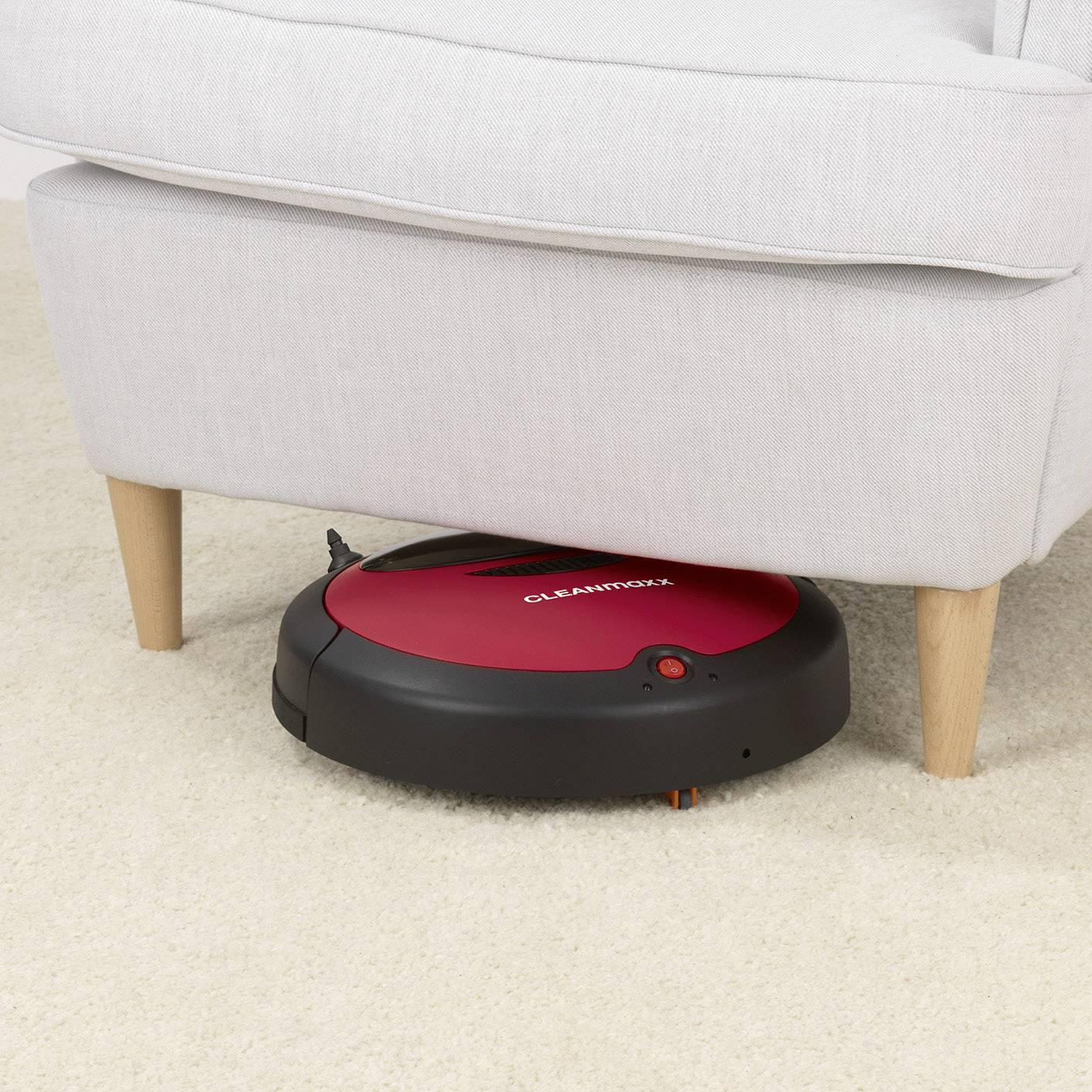 CleanMaxx 09860 Aspirateur robot rouge/noir