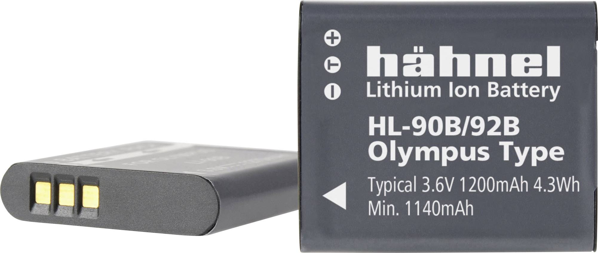 Hähnel Fototechnik HL-90B Batterie pour appareil photo Remplace l'accu d'origine Li-90B, Li-92B 3.6 V 1200 mAh