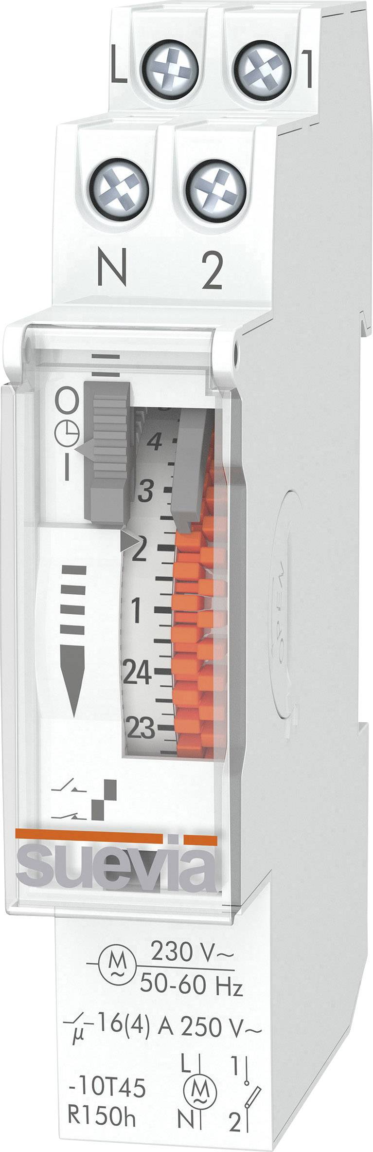 Interrupteur horaire pour rail Suevia DinO One RS SU400432 230 V/AC 1 NO (T) 16 A 230 V/AC programme hebdomadaire 1 pc(s)