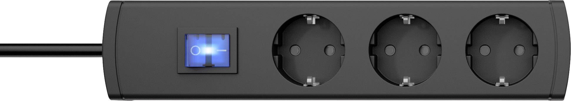 Bloc multiprise avec interrupteur Kopp 232605019 x3 anthracite contact de protection 1 pc(s)