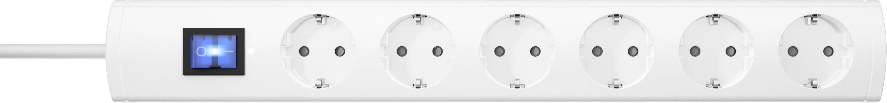 Bloc multiprise avec interrupteur Kopp 232802005 x6 blanc contact de protection 1 pc(s)