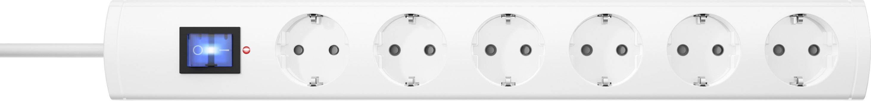 Multiprise avec parafoudre Kopp 233202008 x6 blanc contact de protection 1 pc(s)