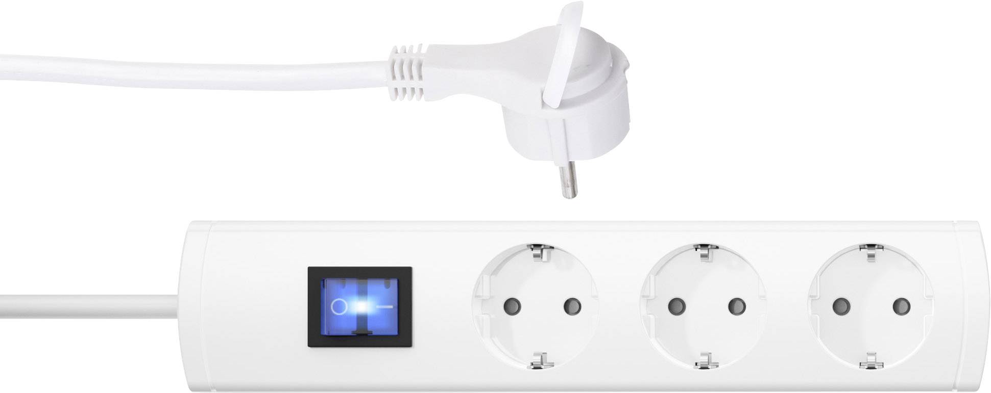 Bloc multiprise avec interrupteur Kopp 233302018 x3 blanc contact de protection 1 pc(s)