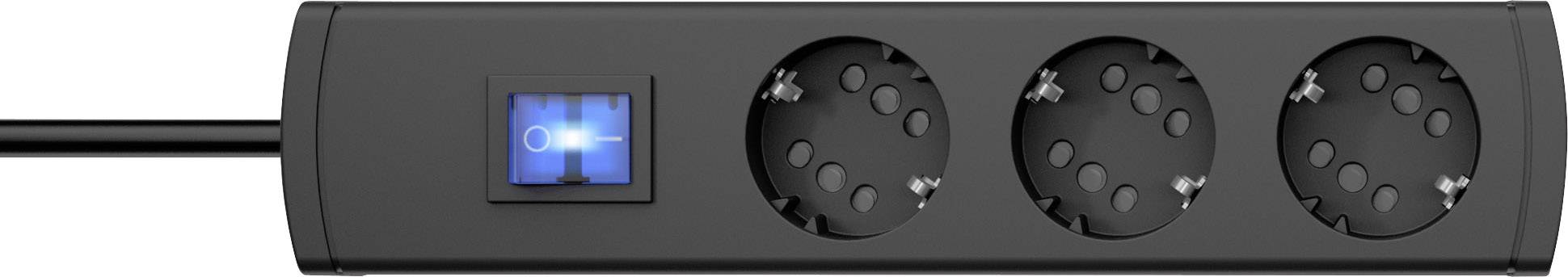 Bloc multiprise avec interrupteur Kopp 233905019 x3 anthracite contact de protection 1 pc(s)