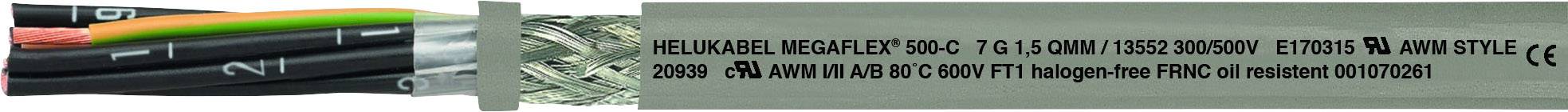 Helukabel MEGAFLEX® 500-C Câble de commande 3 G 2.5 mm² gris 13563 Marchandise vendue au mètre