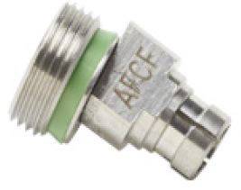 Une valve métallique avec un joint d'étanchéité vert et la gravure 'AFCE'.