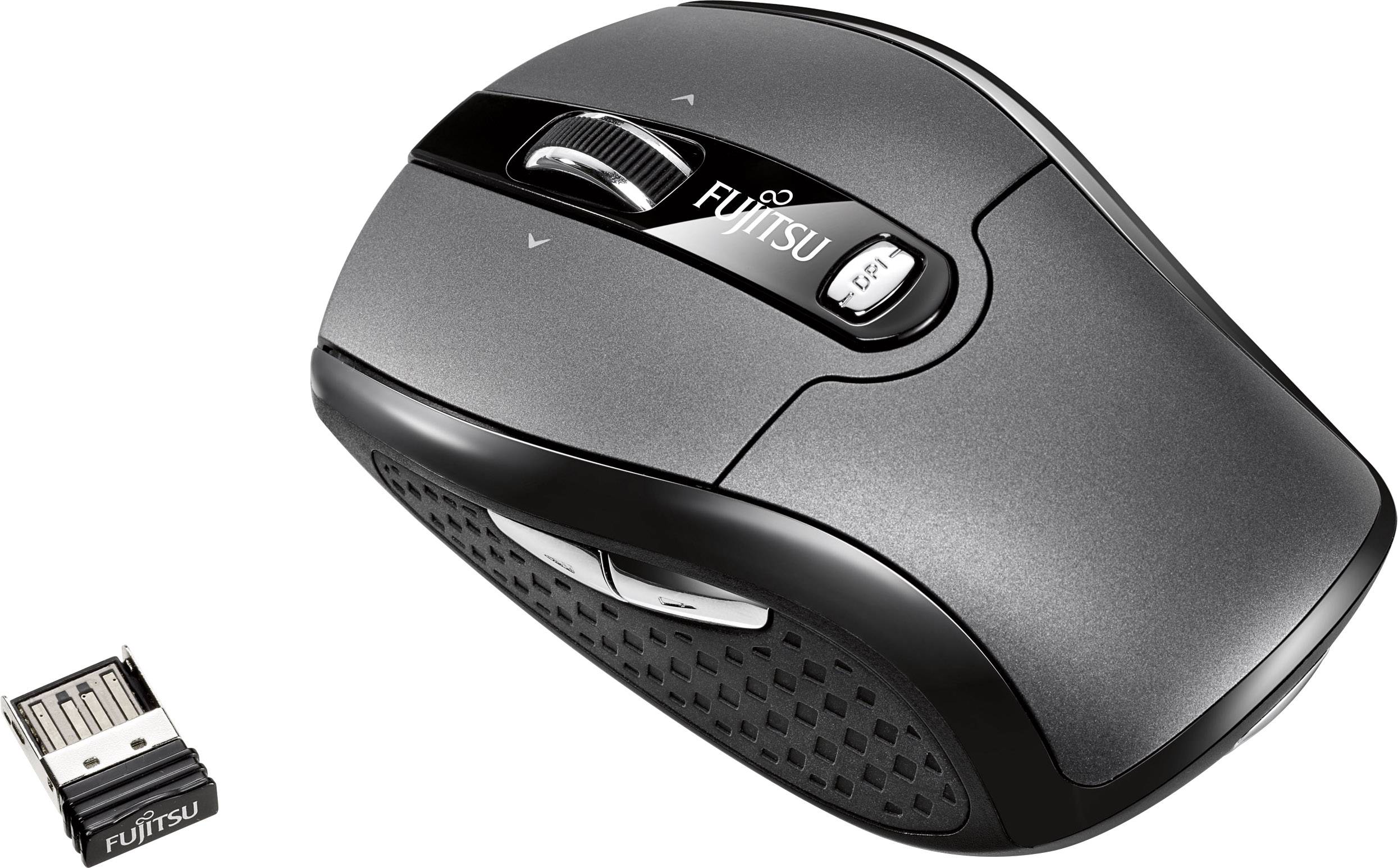 Fujitsu WI610 radio Souris Wi-Fi optique ergonomique noir, gris