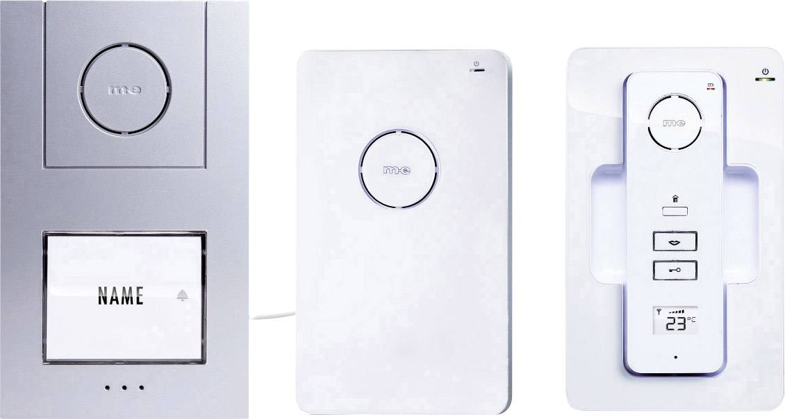 Set complet d'Interphone DECT, radio 1 foyer m-e modern-electronics 41054 blanc, argent