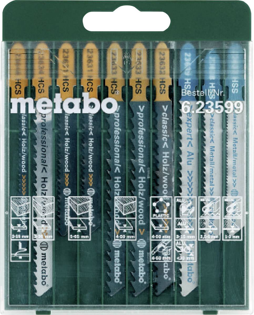 Metabo 623599000 Assortiment de lames de scie, 10 pièces 10 pc(s)