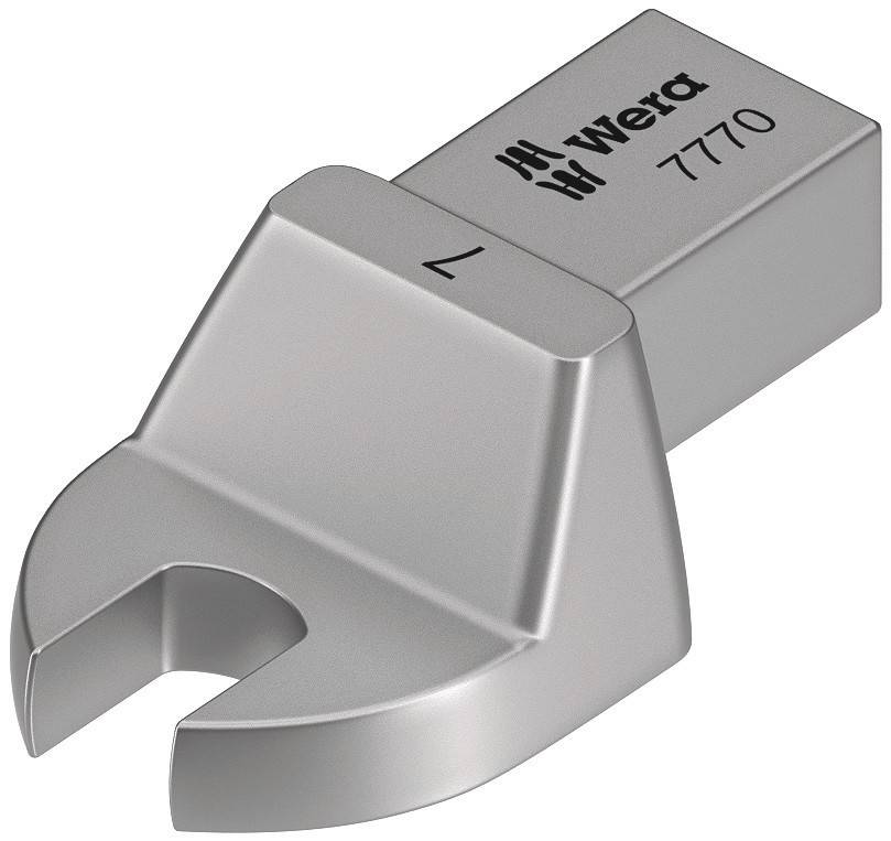 Tête de clé à molette métallique avec marquage '7770' et logo 'Wera', adaptée aux applications mécaniques.