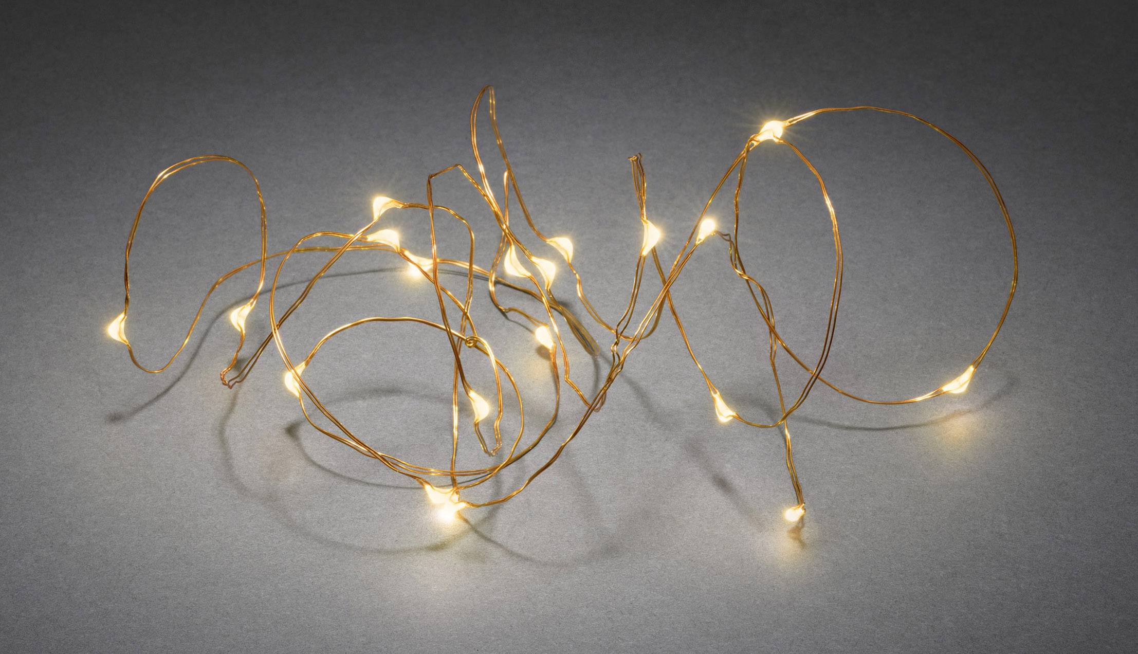 Konstsmide 1460-860 Guirlande lumineuse avec piles pour l'intérieur à pile(s) Nombre de lumière 20 LED ambré