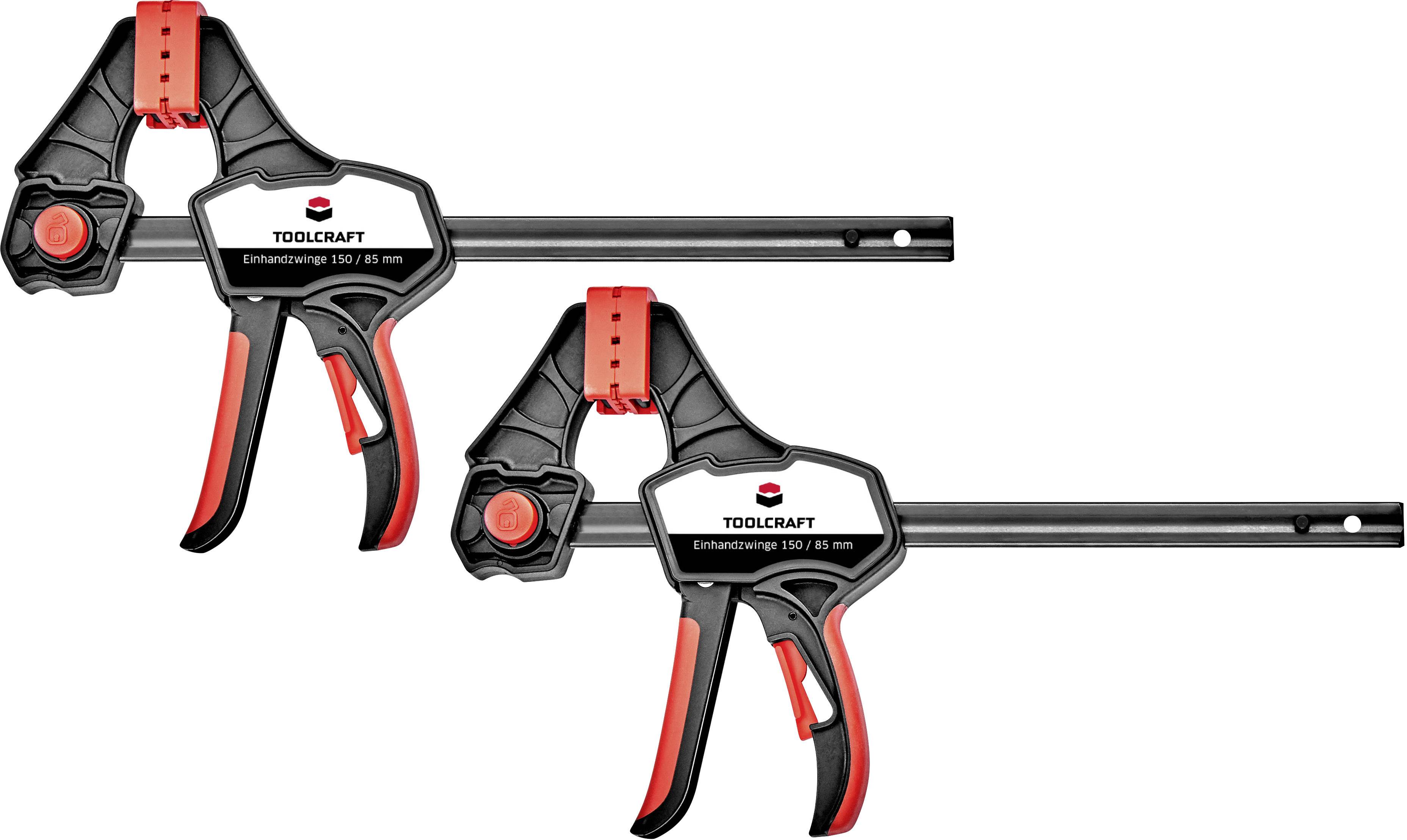 Pince etau 150 x 85 mm lot de 2 TOOLCRAFT 1544398-2 Envergure max.:150 mm Mesures d'empattement:85 mm