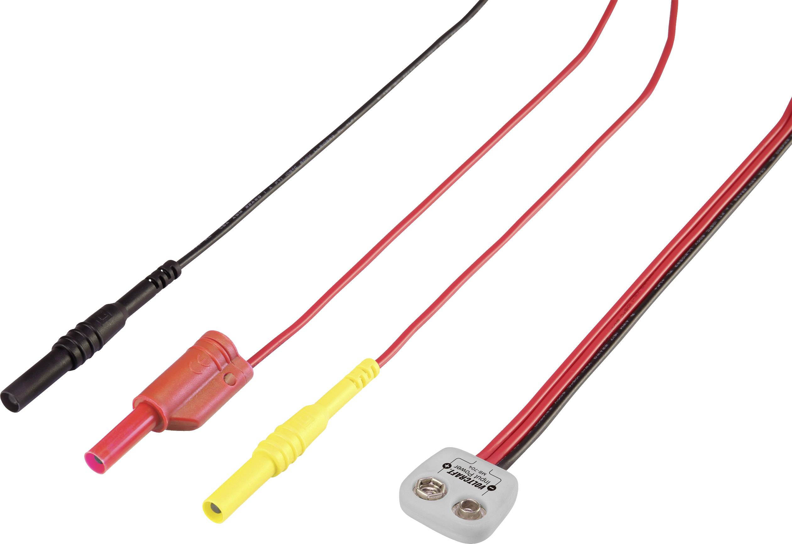 VOLTCRAFT MB-704 Adaptateur de mesure - raccordement pile 9 V droit noir, rouge