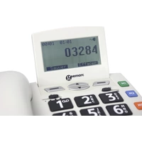 Geemarc SERENTIES Téléphone filaire pour séniors avec émetteur d'appel d'urgence écran éclairé blanc Geemarc SERENTIES Téléphone filaire pour séniors avec émetteur d'appel d'urgence écran éclairé blanc