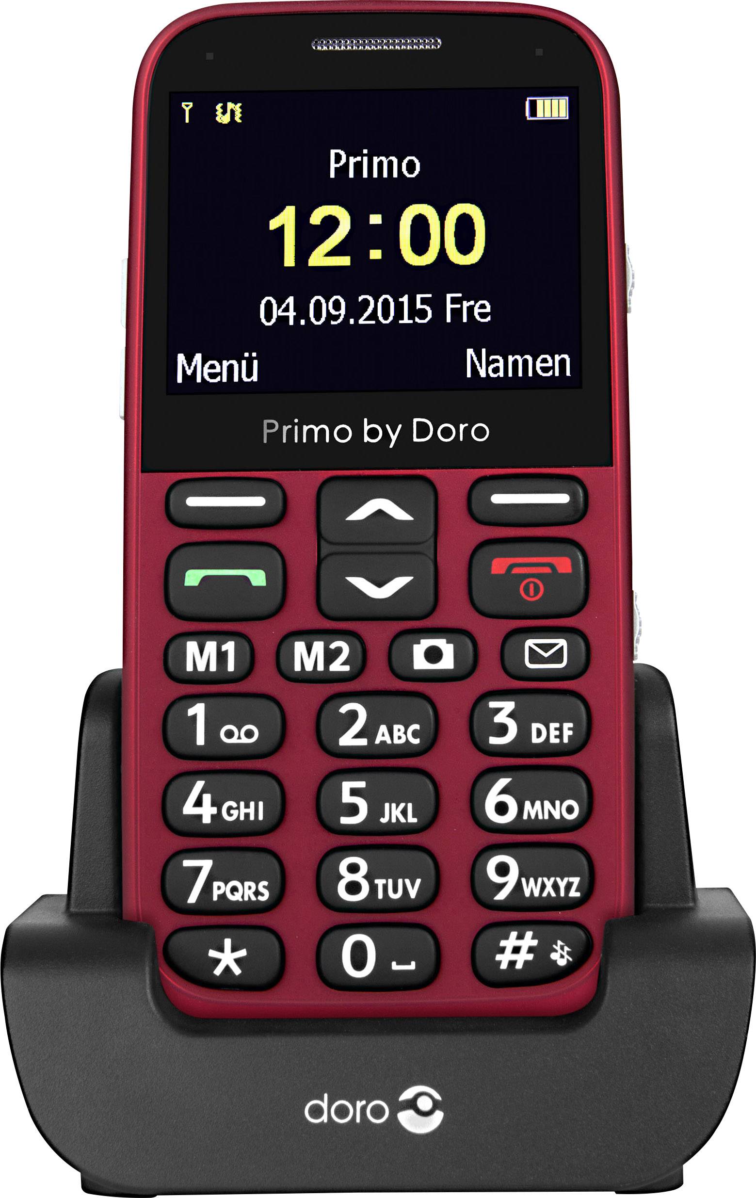 doro 366 Téléphone portable pour séniors avec station de charge, Touche SOS rouge