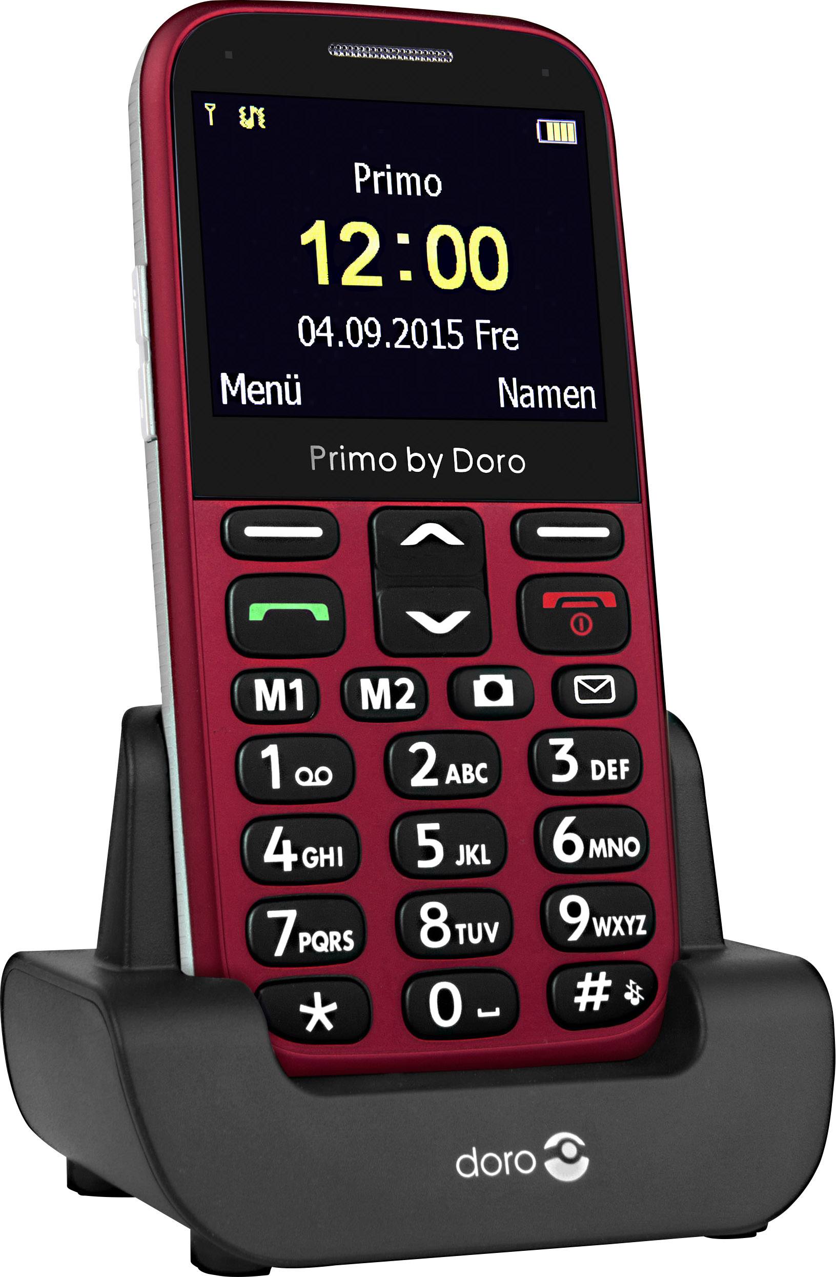 doro 366 Téléphone portable pour séniors avec station de charge, Touche SOS rouge