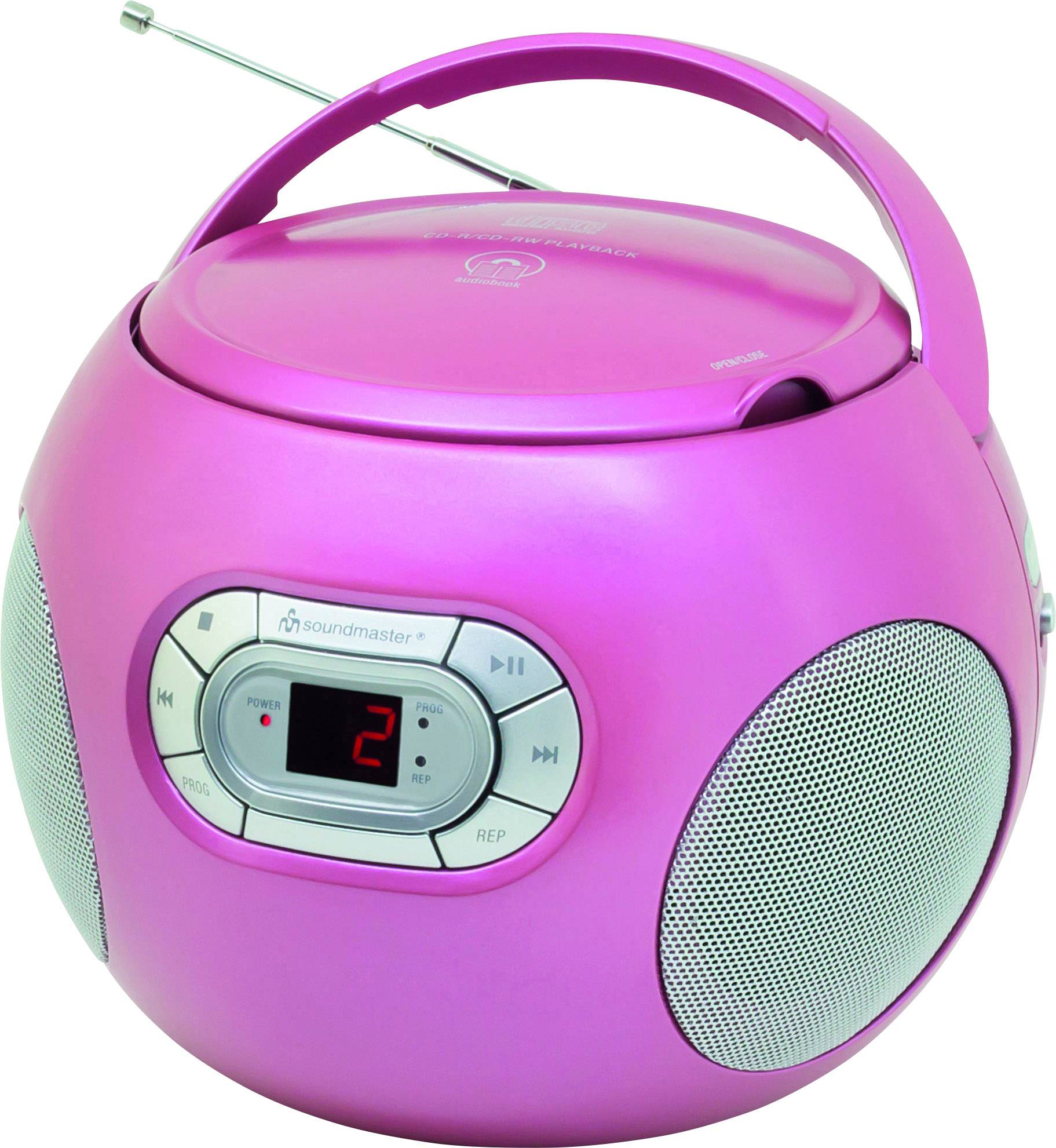 soundmaster SCD2120PI Radio-lecteur CD FM AUX, CD rose