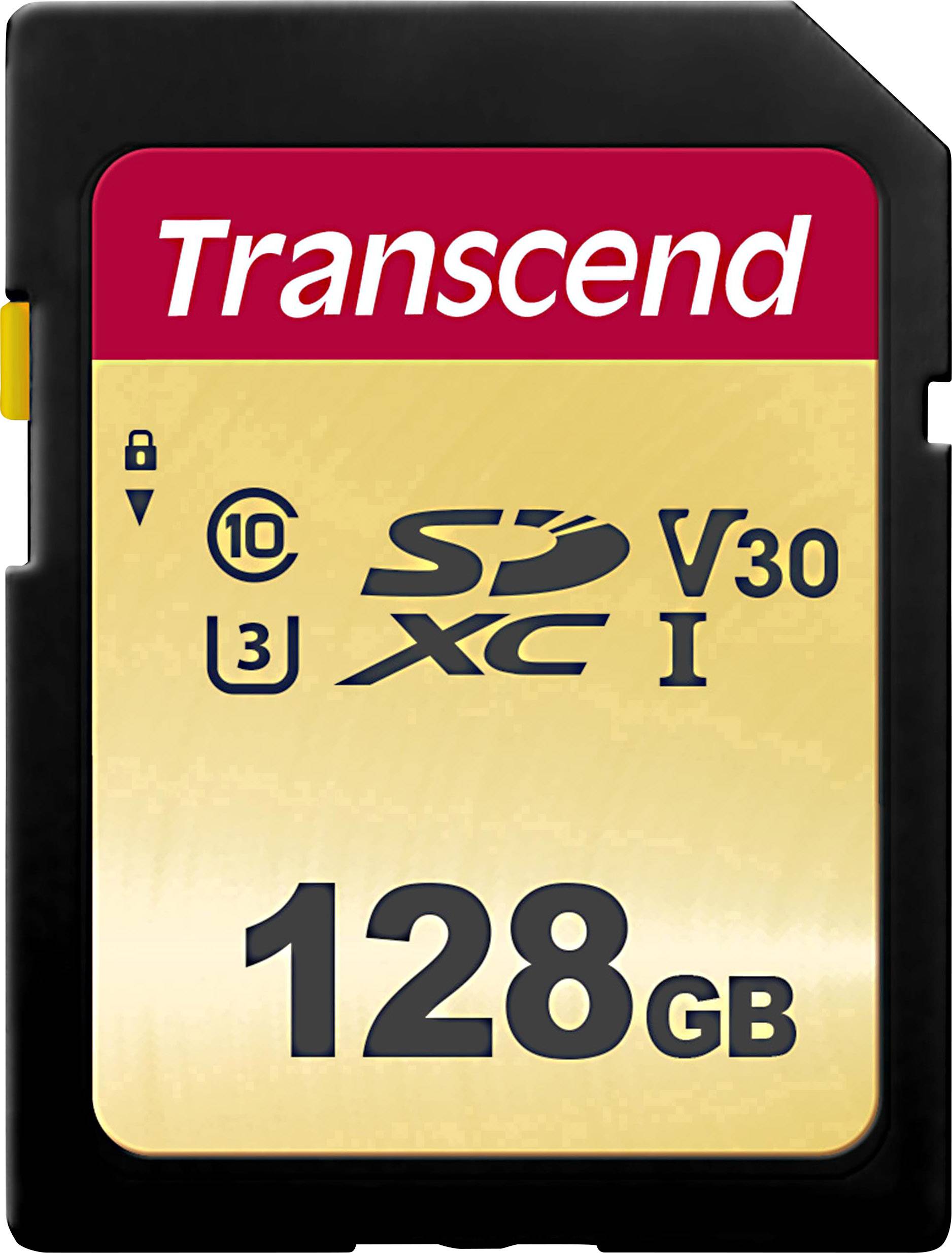 Transcend Premium 500S Carte SDXC 128 GB Class 10, UHS-I, UHS-Class 3, v30 Video Speed Class