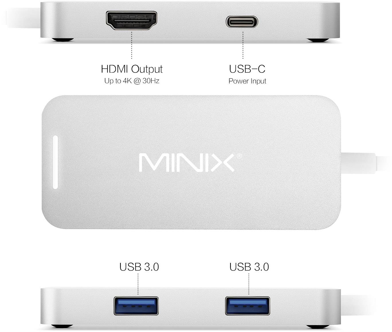 Minix NEO-C-MSI Station d'accueil pour ordinateur portable avec fonction de chargement