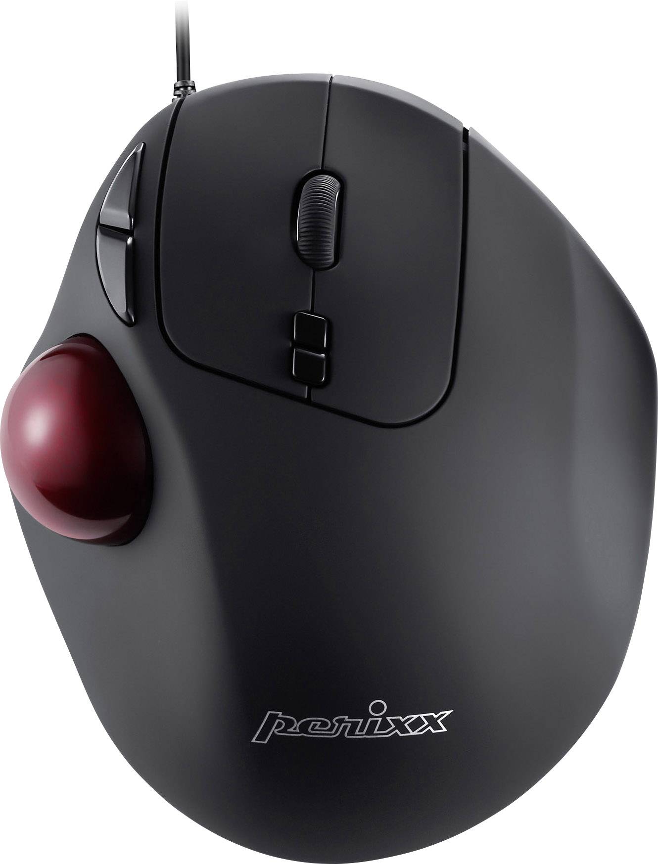 Perixx PERIMICE-517 D Trackball USB laser noir 7 Boutons 400 dpi, 1000 dpi ergonomique, trackball intégré