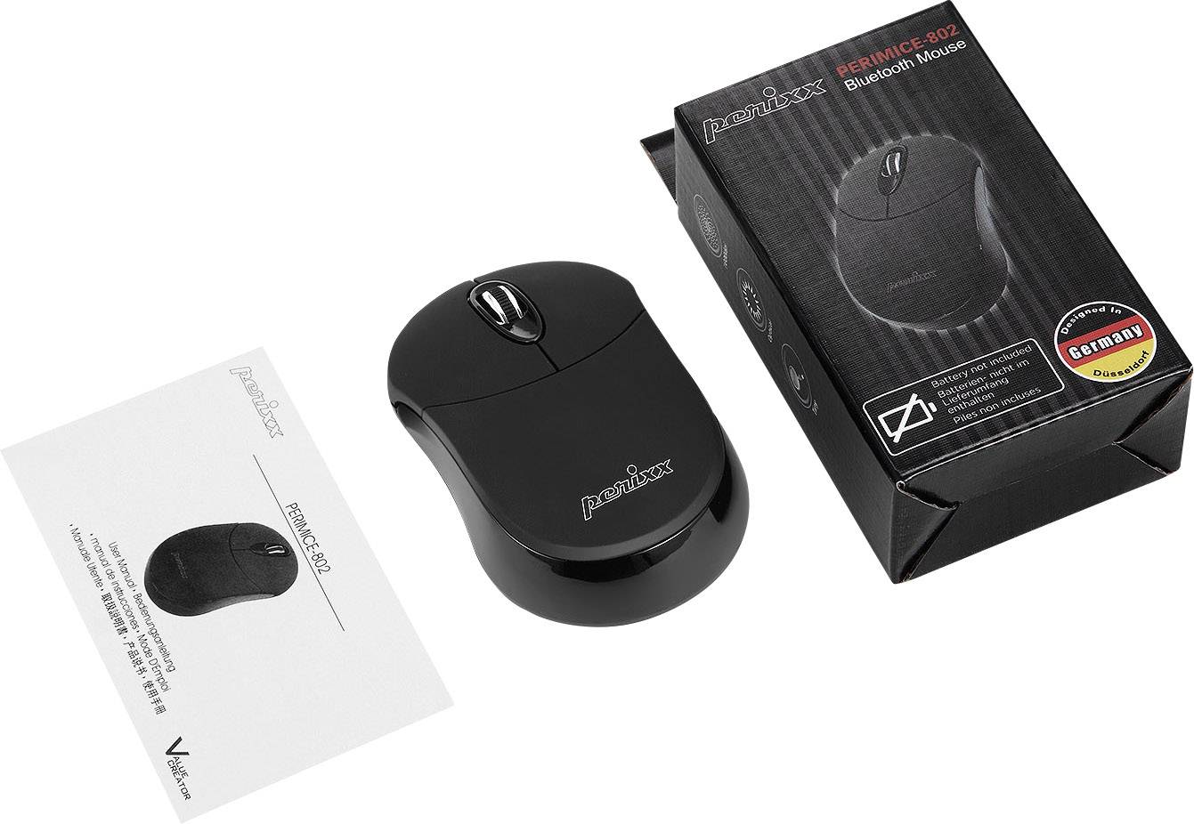 Perixx PERIMICE-802 Souris Bluetooth optique noir 3 Boutons 1000 dpi