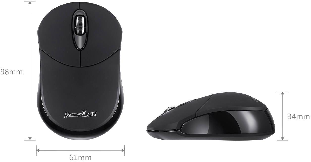 Perixx PERIMICE-802 Souris Bluetooth optique noir 3 Boutons 1000 dpi