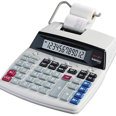 GENIE D69 PLUS Calculatrice imprimante blanc Ecran: 12 sur secteur (l x H x P) 210 x 278 x 73 mm