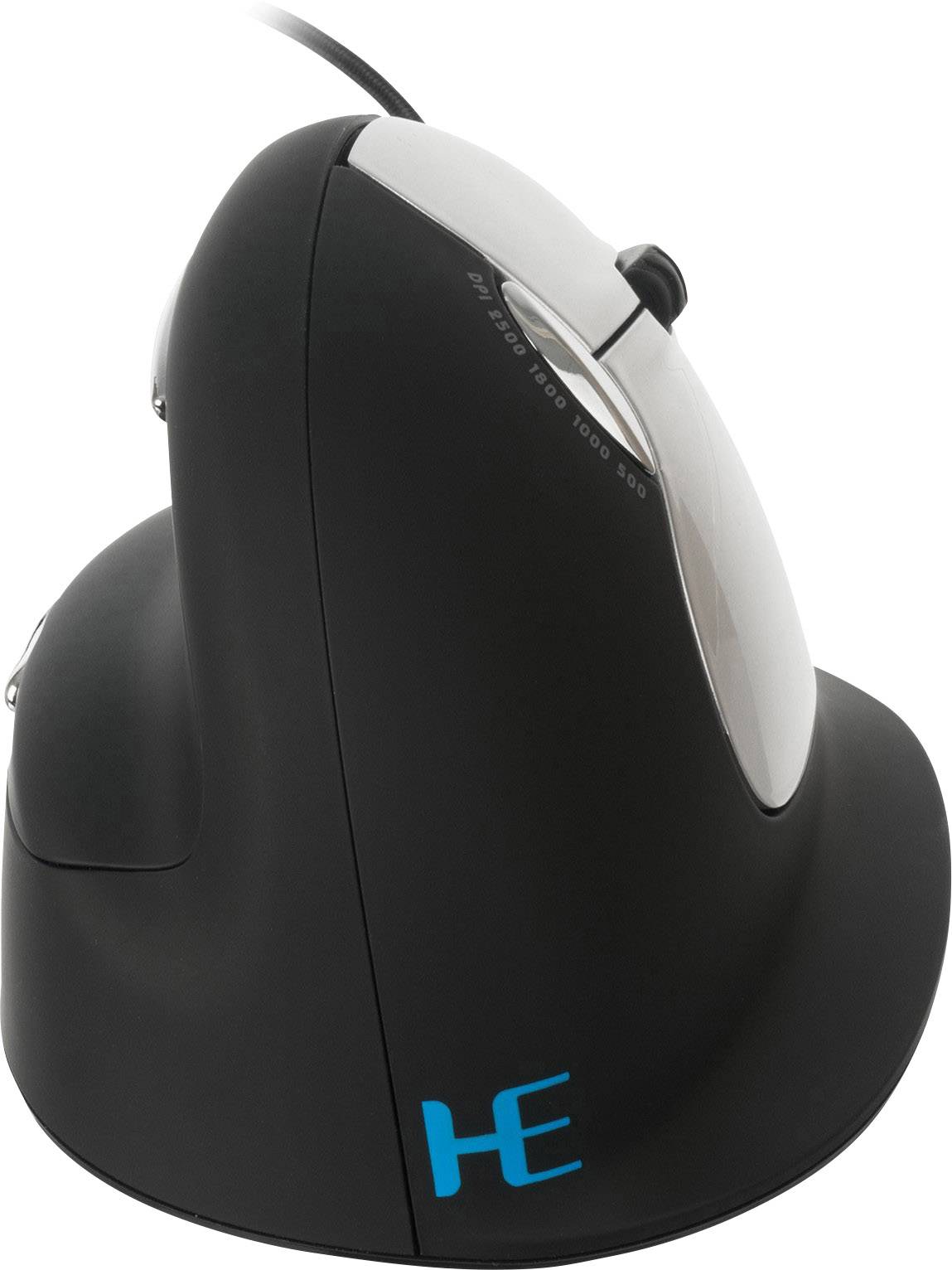 R-GO Tools RGOHELA Souris ergonomique USB Taille: L optique noir, argent 4 Boutons 3500 dpi ergonomique