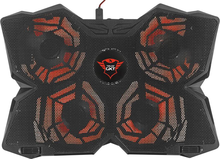 Trust GXT 278 Yozu Support d'ordinateur portable avec fonction refroidissante réglable en hauteur, ventilateur réglable