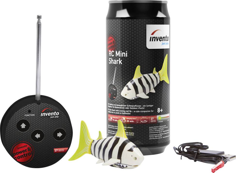 Invento Mini Shark Bateau RC débutant motorisé prêt à fonctionner (RtR) 106 mm