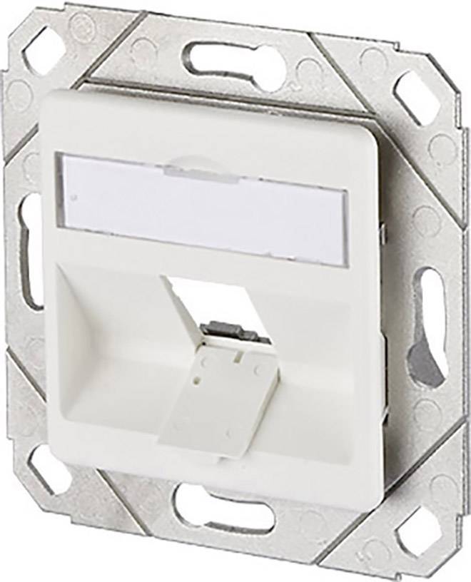 Metz Connect Prise réseau encastré insert avec plaque centrale non équipé 1 port blanc pur (RAL 9010)
