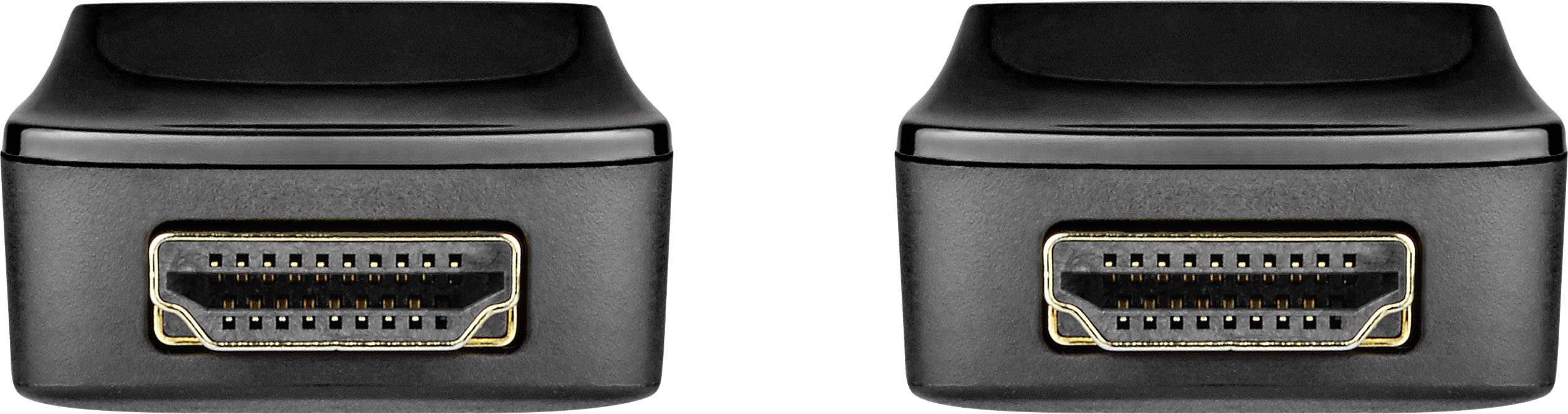 Deux fiches HDMI noires côte à côte. Elles sont conçues pour la transmission de données audio et vidéo entre différents appareils.
