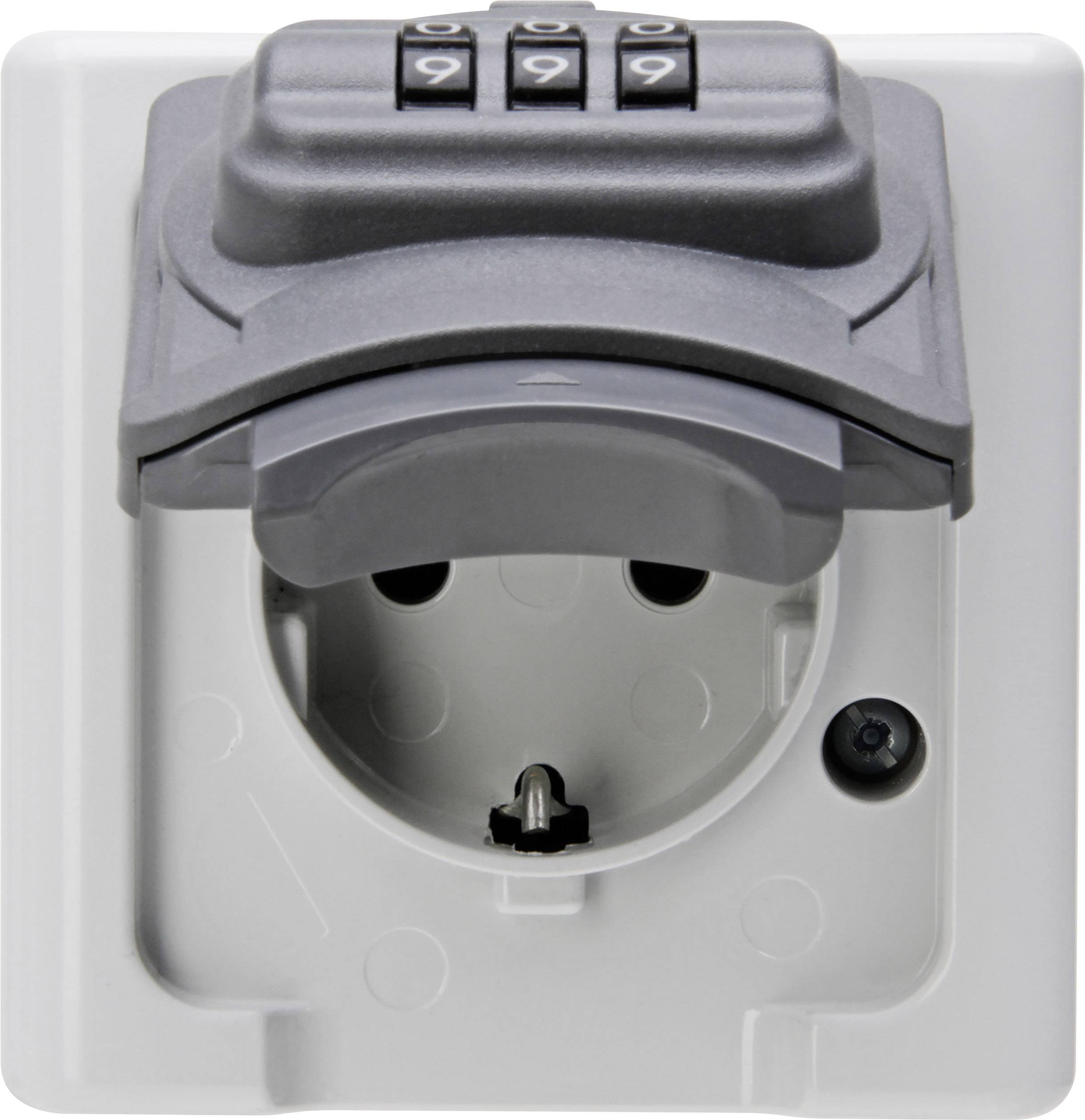 Kopp 109856007 simple Prise de courant en saillie verrouillable IP44 gris, noir