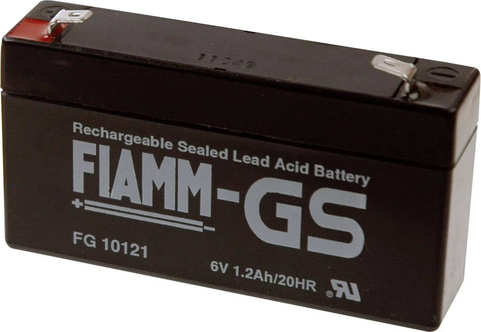 Fiamm PB-6-1,2-4,8 FG10121 Batterie au plomb 6 V 1.2 Ah plomb (AGM) (l x H x P) 97 x 58 x 24 mm cosses plates 4,8 mm sans