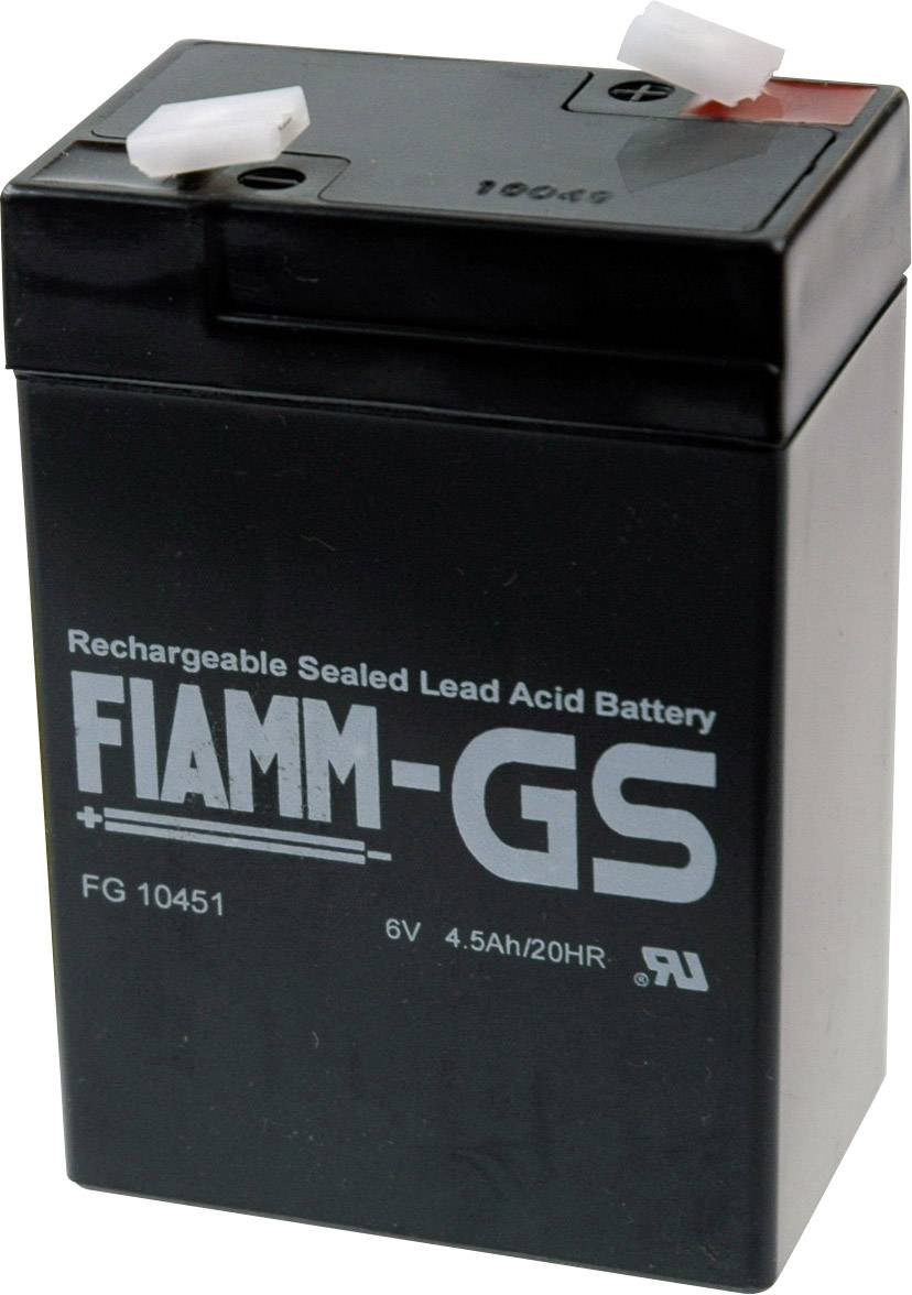 Fiamm PB-6-4,5 FG10451 Batterie au plomb 6 V 4.5 Ah plomb (AGM) (l x H x P) 70 x 106 x 47 mm cosses plates 4,8 mm sans entretien