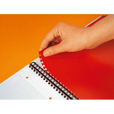 Oxford Cahier spiralé 100104329 gris, orange, rouge DIN A4+ quadrillé Nombre de pages: 80