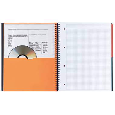 Oxford Cahier spiralé 100104329 gris, orange, rouge DIN A4+ quadrillé Nombre de pages: 80