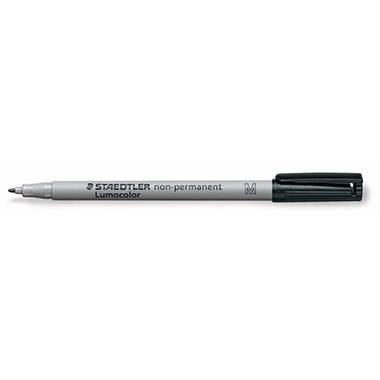 Marqueur Staedtler Lumocolor gris, à capuchon noir, adapté pour une utilisation sur tableau blanc.
