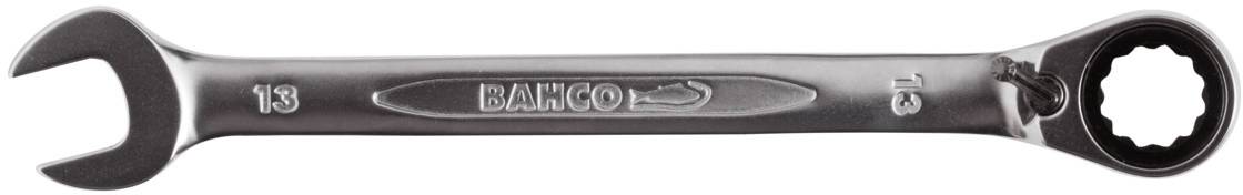 Une clé à molette en argent portant la marque 'BAHCO', combinant une clé à fourche et une clé polygonale, taille 13.