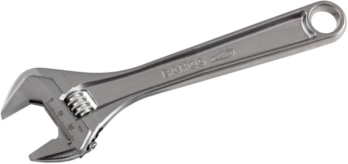 Une clé à molette en métal avec un mécanisme de réglage bien visible et une poignée ergonomique.