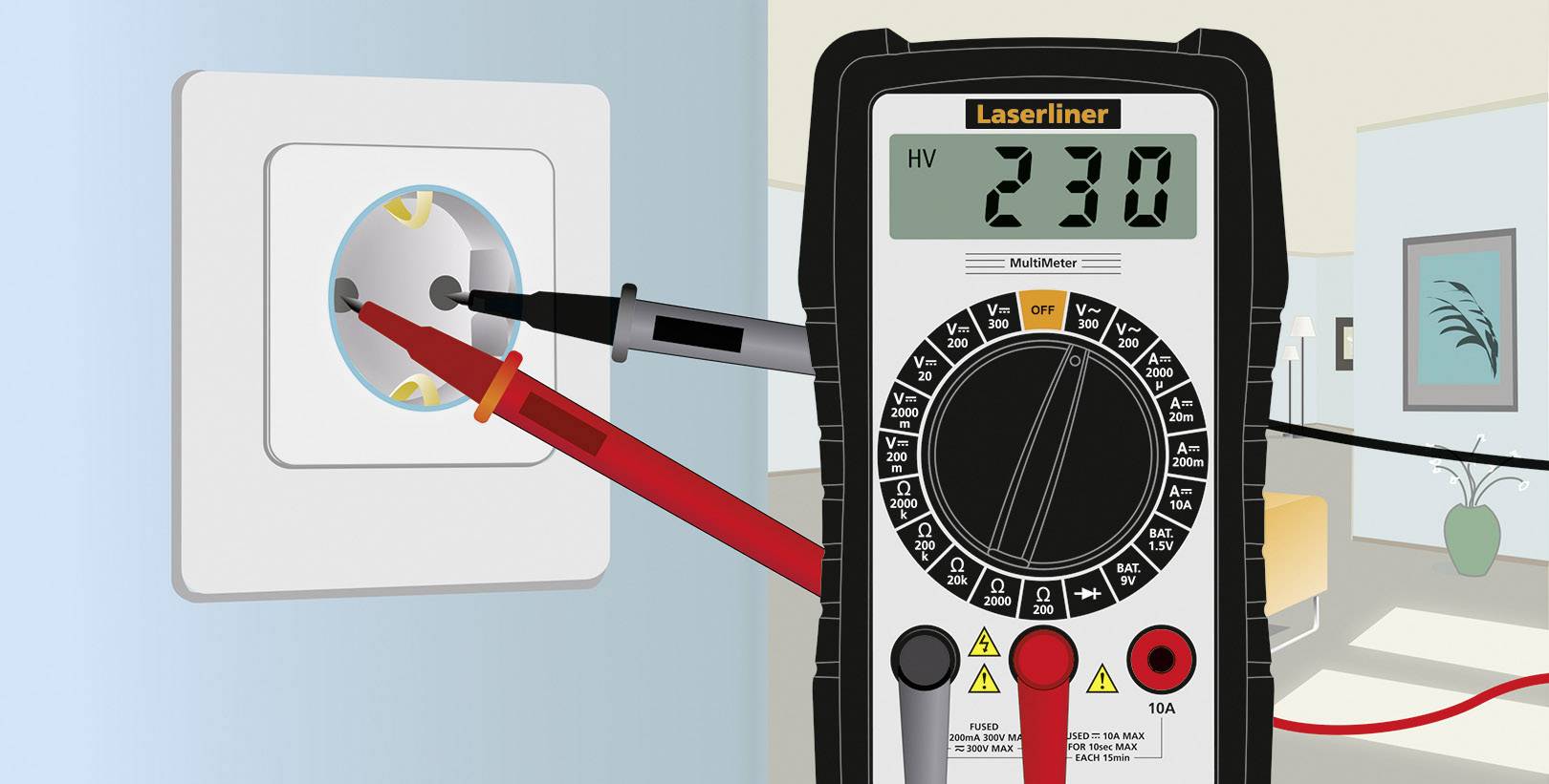 Laserliner MultiMeter Multimètre numérique CAT III 300 V Affichage (nombre de points): 1999