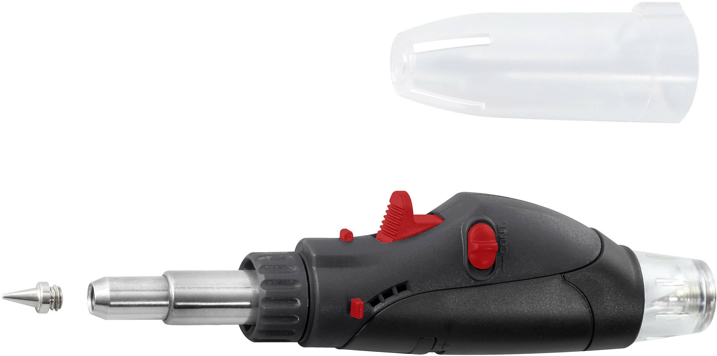 Fer à souder avec pointe amovible, température réglable et capuchon de protection, adapté aux travaux de soudure précis dans les projets électroniques.