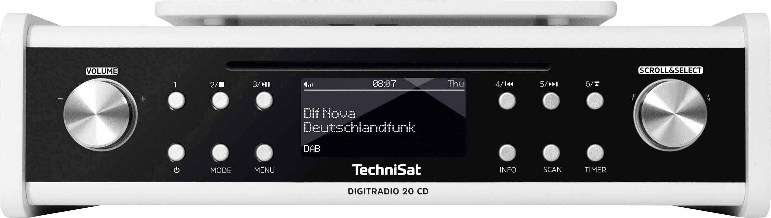 TechniSat DigitRadio 20 CD Radio à suspendre FM AUX, CD blanc