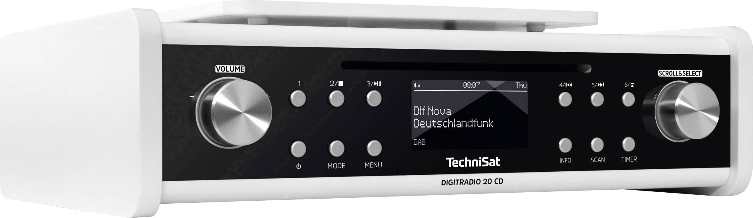 TechniSat DigitRadio 20 CD Radio à suspendre FM AUX, CD blanc