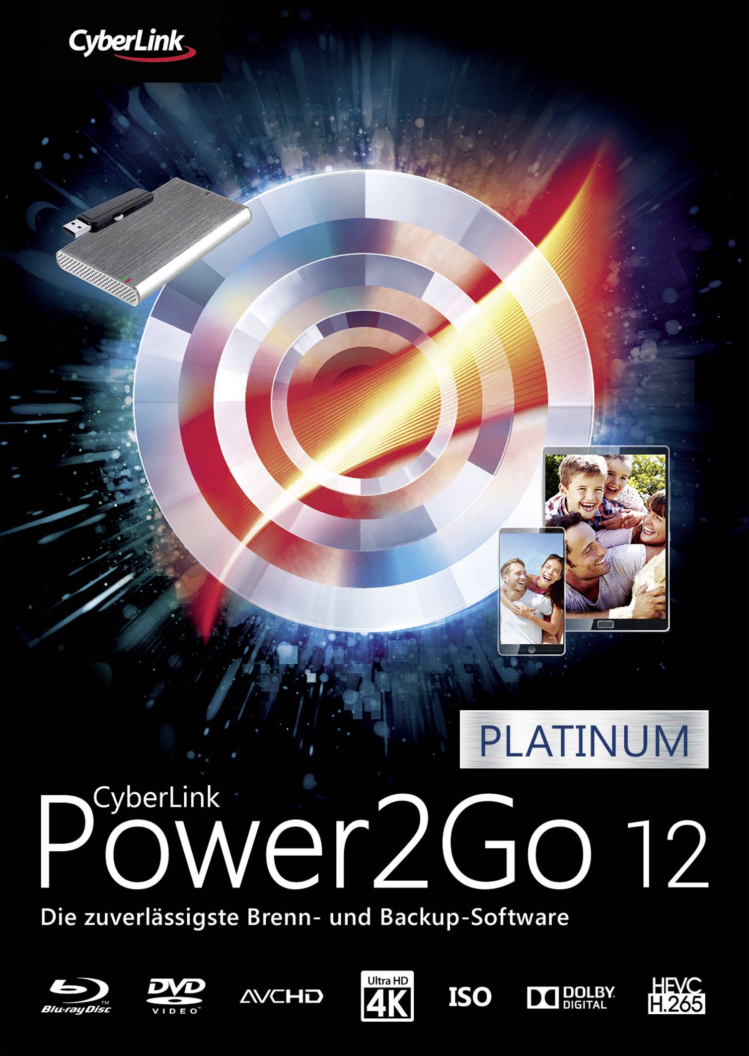 Cyberlink Power2Go 12 Platinum version complète, 1 licence Windows Logiciel de sauvegarde