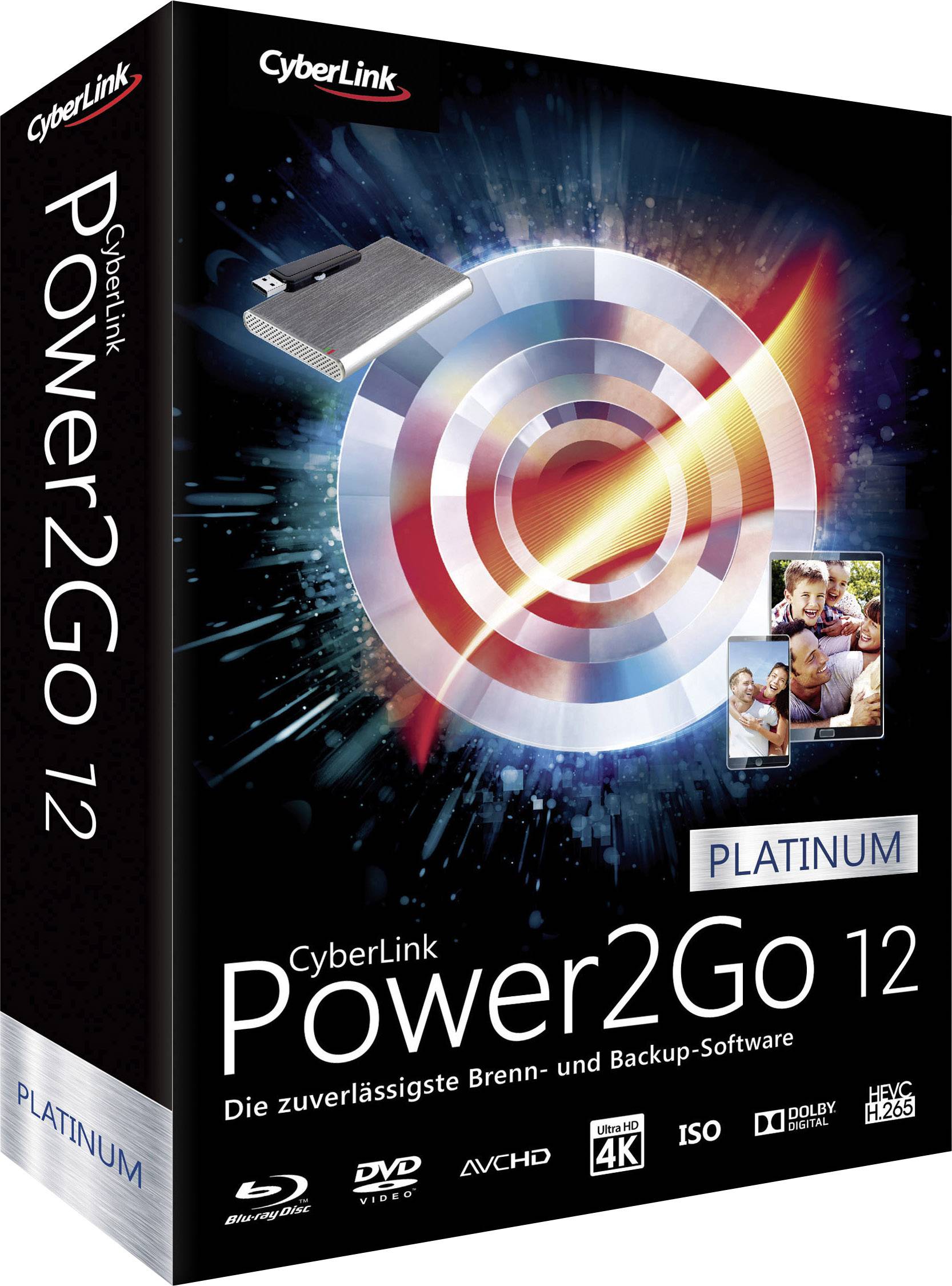 Cyberlink Power2Go 12 Platinum version complète, 1 licence Windows Logiciel de sauvegarde