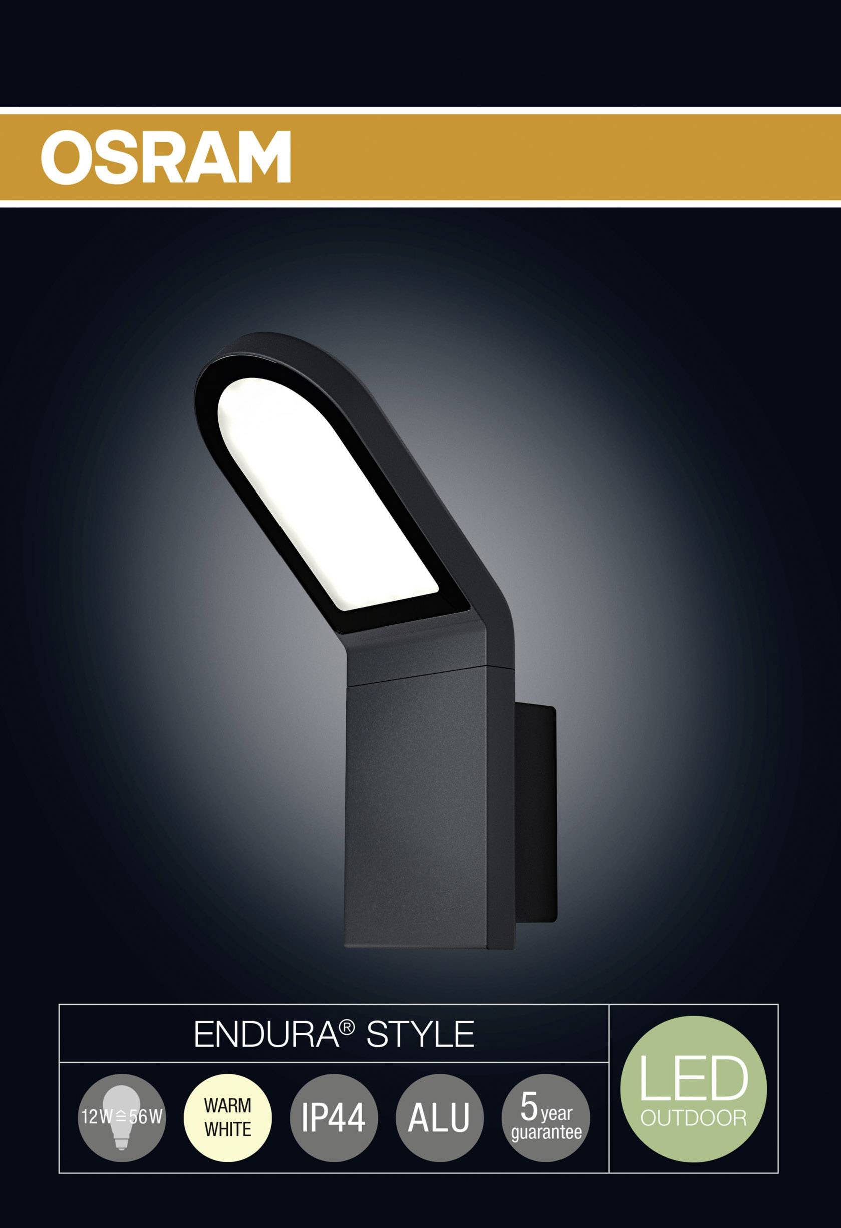 LEDVANCE ENDURA® STYLE WALL L 4058075214132 Applique LED extérieure gris foncé