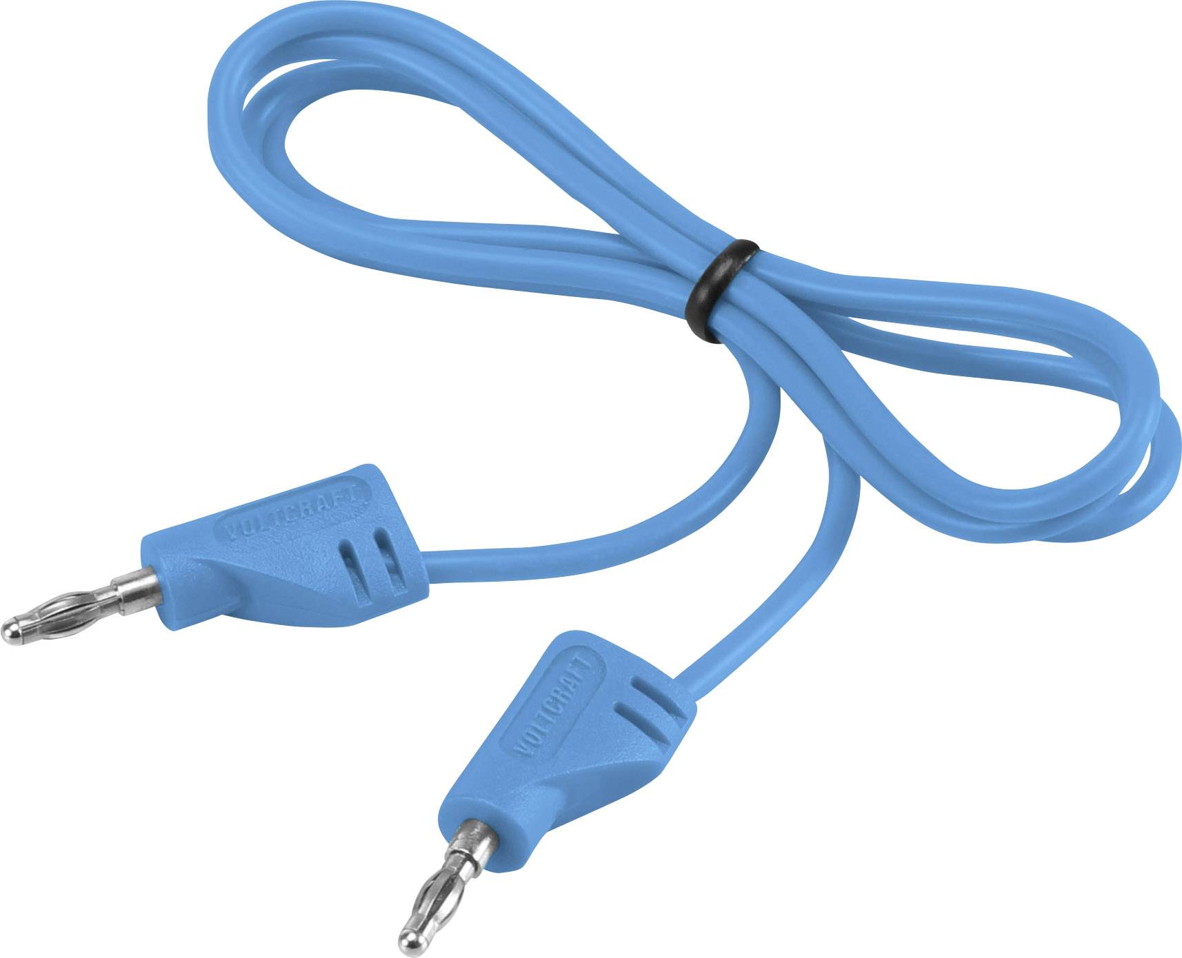 Cordon de mesure[Banane mâle 2 mm -Banane mâle 2 mm ] Ultra flexible 0.60 m;bleu;MSB-2002.2 A