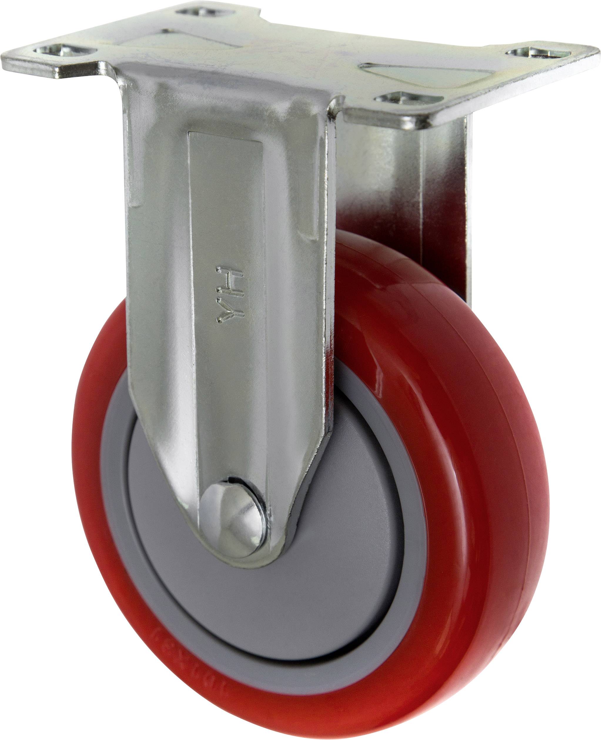 TOOLCRAFT TO-5137959 Roulette fixe PU 100 mm avec plaque de fixation Capacité de charge (max.): 125 kg